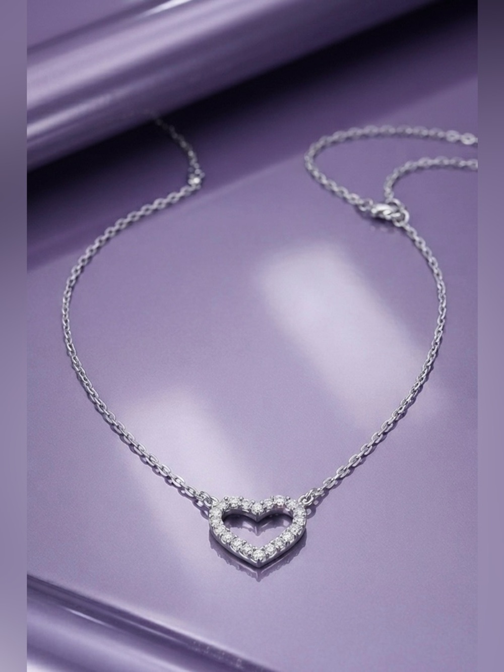 Silver Heart Women’s Necklace - Picture 2 of 2